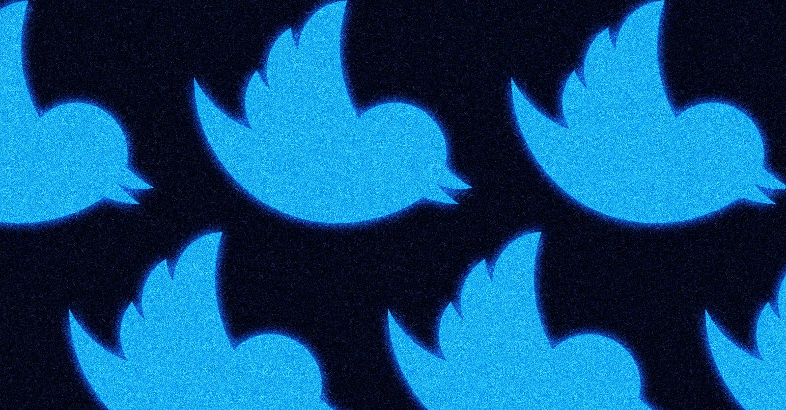 A graphic of Twitter birds falling downwards
